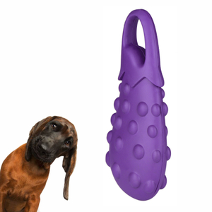 Juguete interactivo para perros con diseño de frutas de caucho natural, juguetes para masticar perros de berenjena